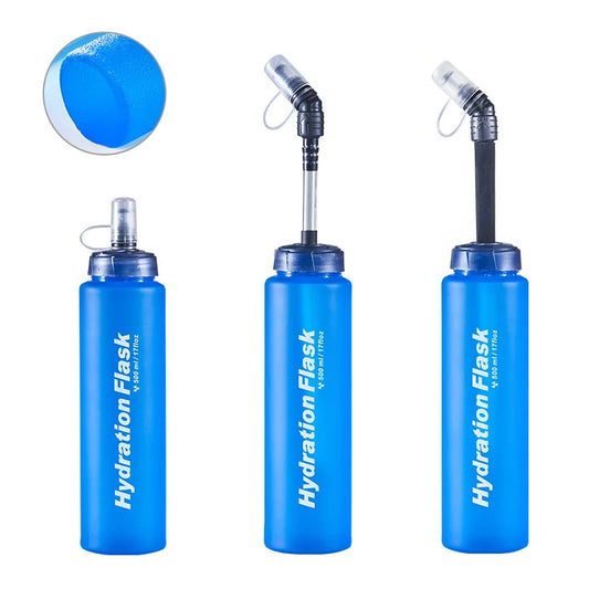 Hopfällbar Sportflaska med Sugrör